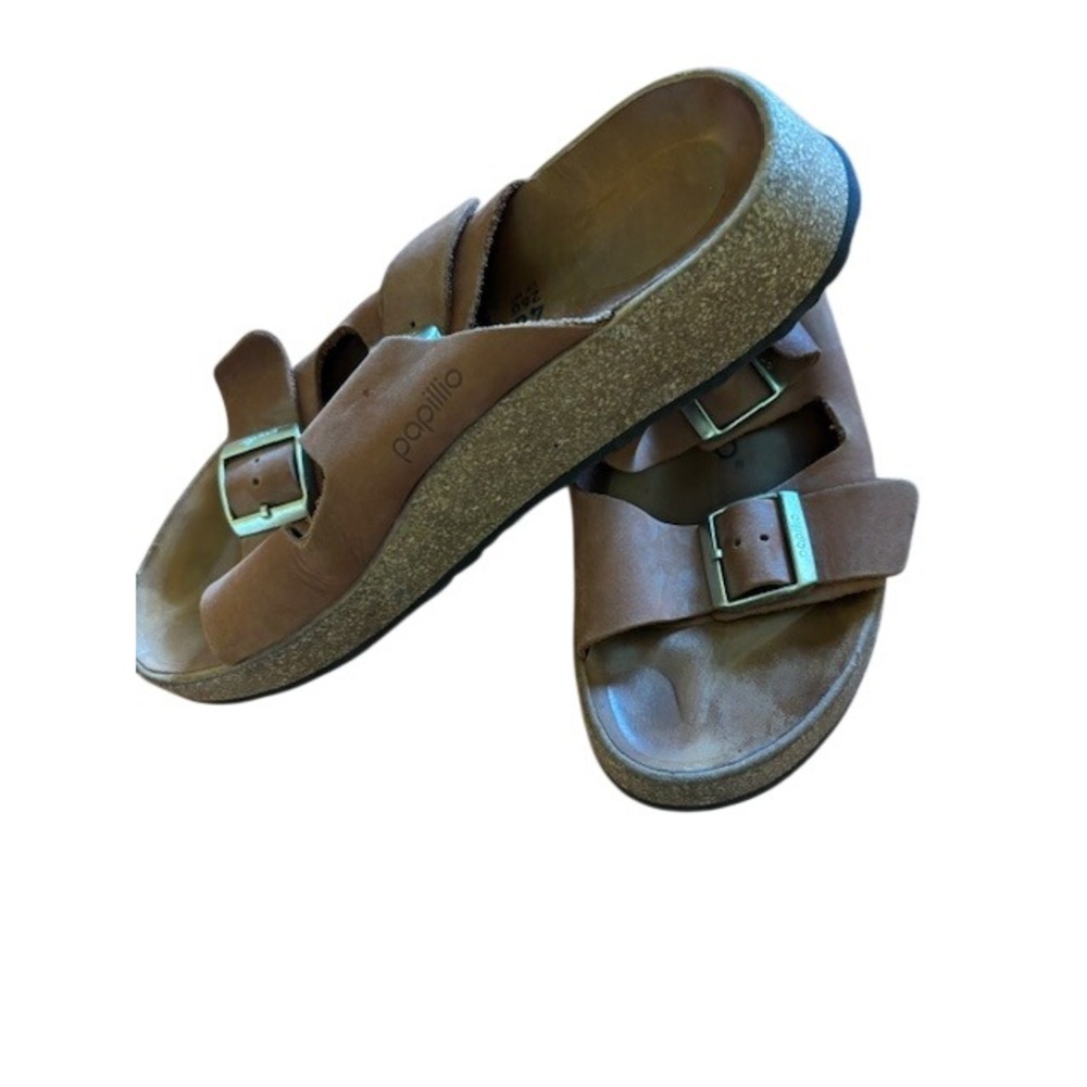 Papillio by Birkenstock Platform Sandals Brown Leather Women's 40 L9 M7